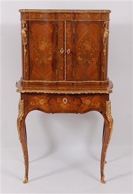 Lot 2510 - A French kingwood and marquetry inlaid bonheur...