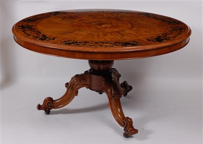 Lot 2529 - A Victorian figured walnut and marquetry...