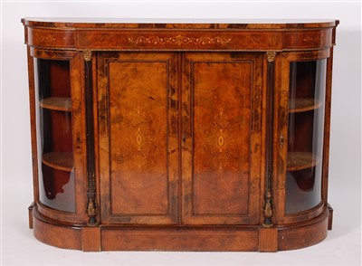 Lot 2593 - A Victorian figured walnut and marquetry...