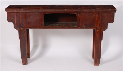 Lot 2321 - A Chinese softwood alter table, raised on...