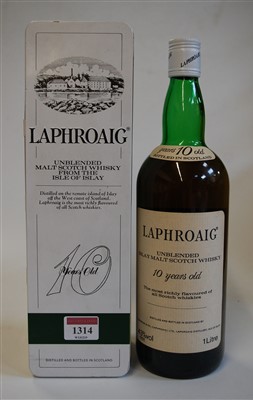 Lot 1314 - Laphroaig 10 year old unblended Islay malt...