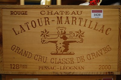 Lot 1020 - Château Latour-Martillac, 2000, Pessac-Léognan,...