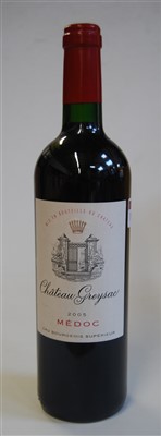 Lot 1029 - Château Greysac, 2005, Medoc, five bottles