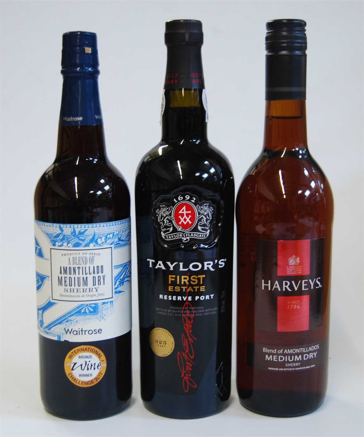 Lot 1278 - Harvey's Medium Dry Sherry, three bottles;...