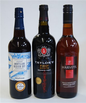 Lot 1278 - Harvey's Medium Dry Sherry, three bottles;...