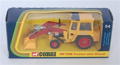 Lot 1657 - Corgi Toys, 54 Massey Ferguson 50B with shovel,...