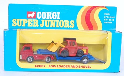 Lot 1626 - Corgi Juniors E2007, Low Loader and Shovel,...