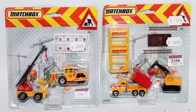 Lot 2350 - A Matchbox Construction carded gift set group,...