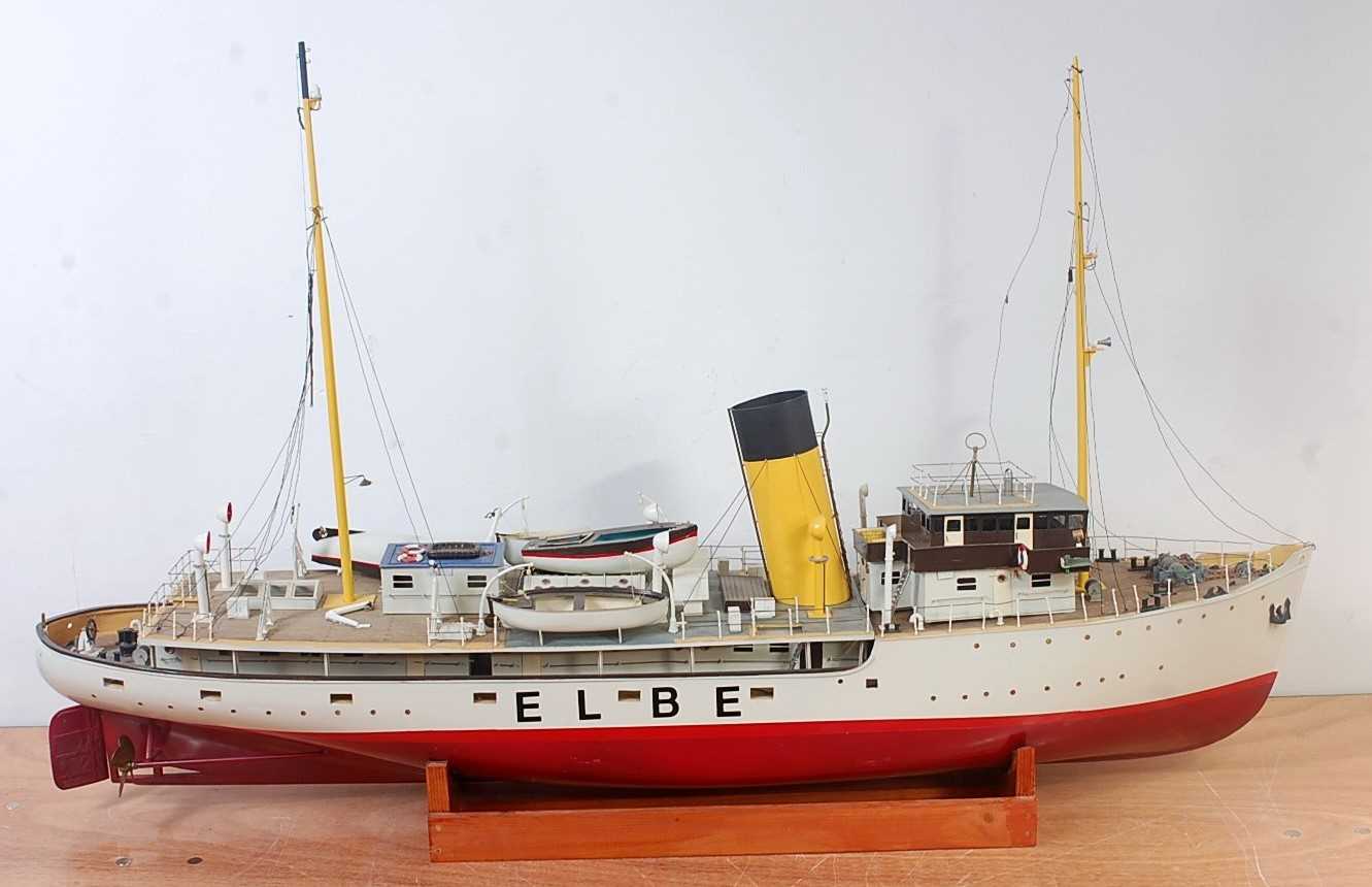 Lot 61 - A wooden and kit built model of a ELBE River...