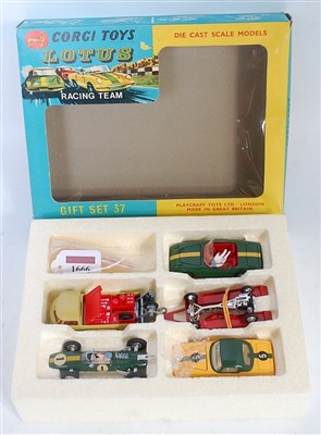 Lot 1666 - Corgi Toys, Gift Set 37, Lotus Racing Team,...