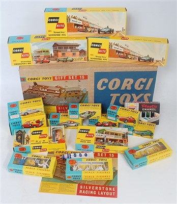 Lot 1679 - A Corgi Toys gift set 15 Silverstone racing...