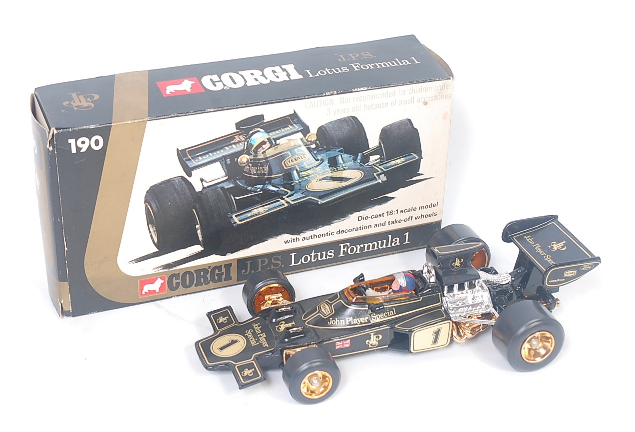 Lot 1684 - A Corgi Toys No. 190 JPS Lotus F1 car, 1/18