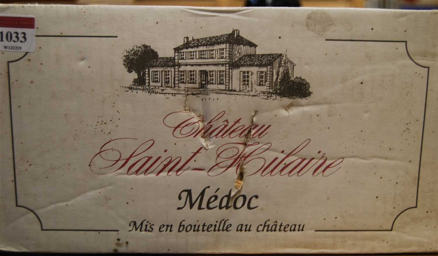 Lot 1033 - Château Saint-Hilaire, 2001, Medoc, six...