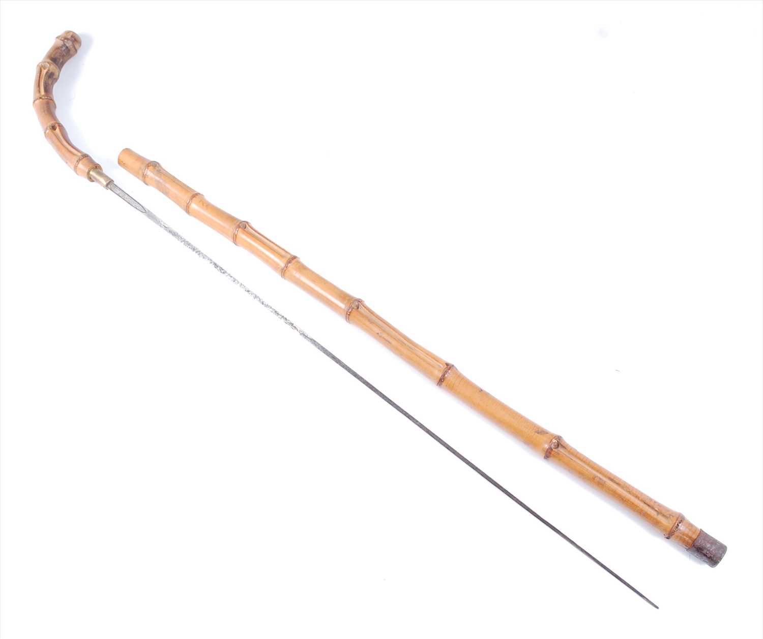 Lot 175 - A 19th century bamboo sword stick