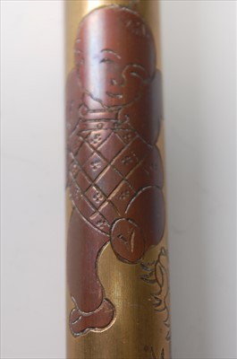 Lot 279 - A 19th century Chinese brass and copper sword stick