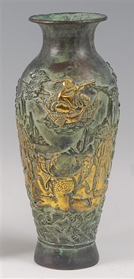 Lot 2354 - A Chinese bronze baluster form vase, all over...