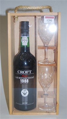 Lot 1281 - Croft 1988 LBV port, three bottles each in...