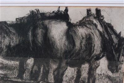 Lot 2380 - Harry Becker (1865-1928) - Heavy horses...