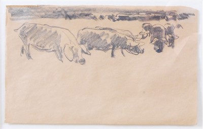 Lot 2383 - Harry Becker (1865-1928) - Pigs, pencil, 13.5...