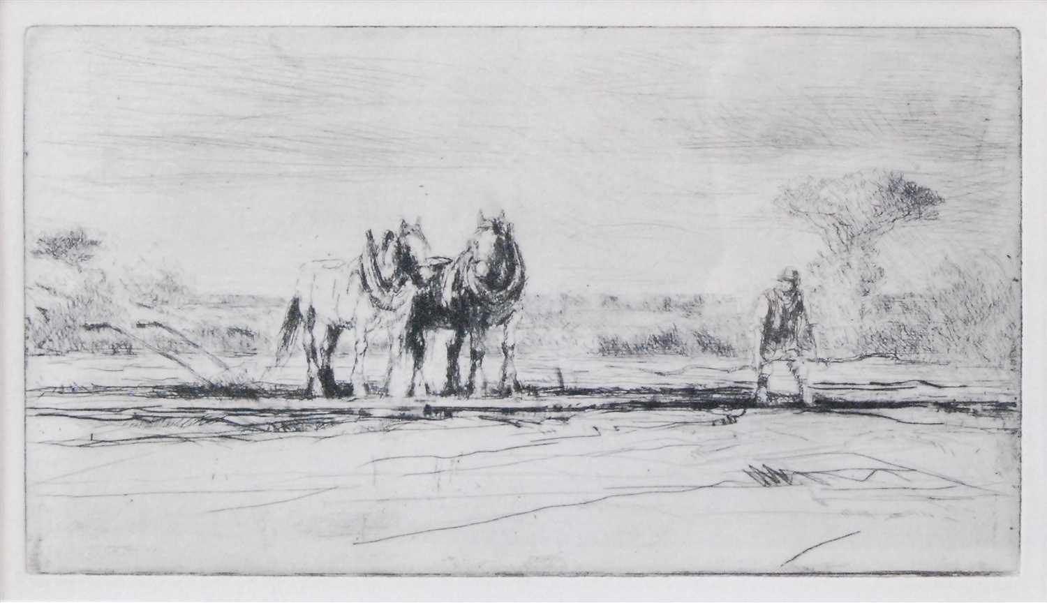 Lot 2391 - Harry Becker (1865-1928) - Two heavy horses...