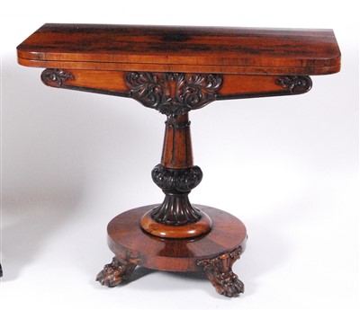 Lot 2526 - An early Victorian rosewood pedestal card...