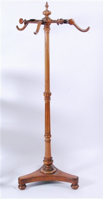 Lot 2565 - A Victorian figured walnut freestanding hat...