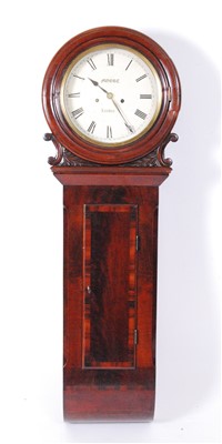 Lot 2459 - A Victorian mahogany droptrunk wall clock, the...