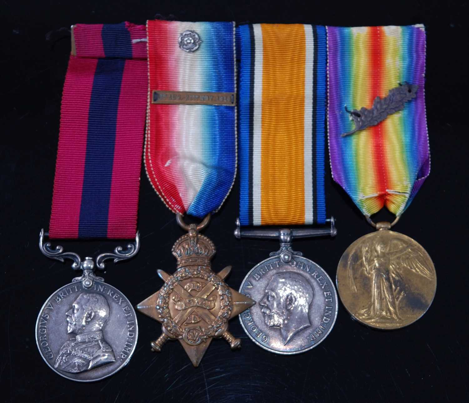 Lot 11 - A Great War group of four medals to include
