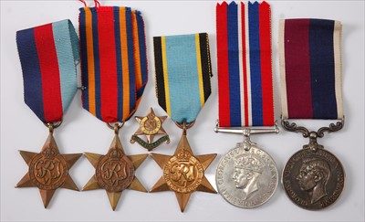 Lot 78 - A George VI group of five medals to include