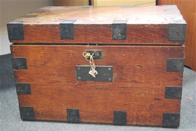 Lot 2071 - An early Victorian oak fitted silver chest and...