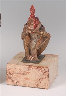 Lot 2266 - After Bruno Zach - a cold painted bronze model...
