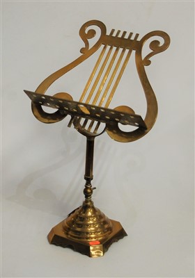 Lot 3 - An early 20th century brass adjustable lectern,...