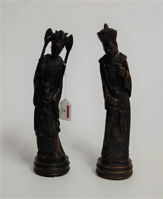 Lot 6 - A pair of Asian resin figures, in the form of...