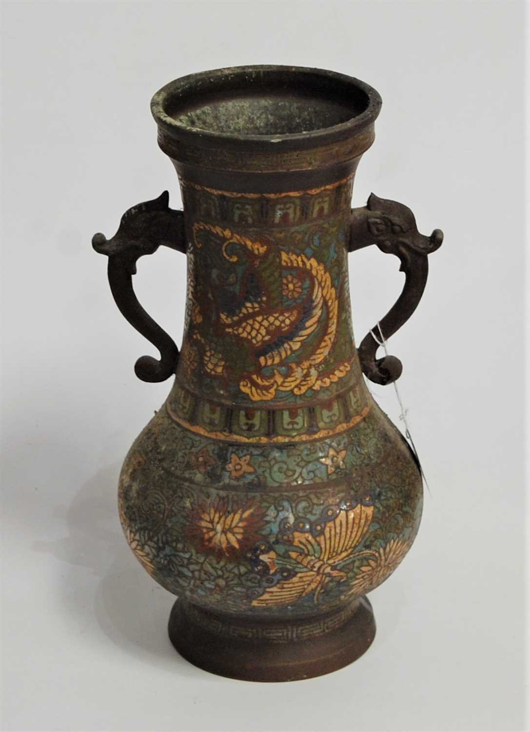 Lot 11 - A 19th century cloisonné vase, having slender...