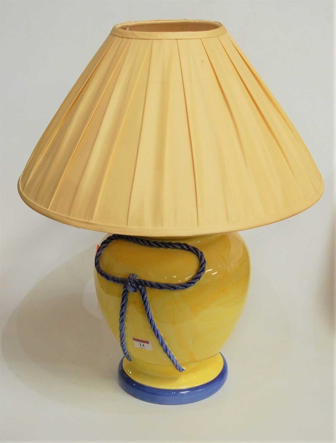 Lot 14 - A large modern table lamp, of baluster form,...