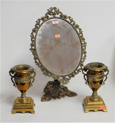 Lot 26 - A pair of early 20th century brass garniture...