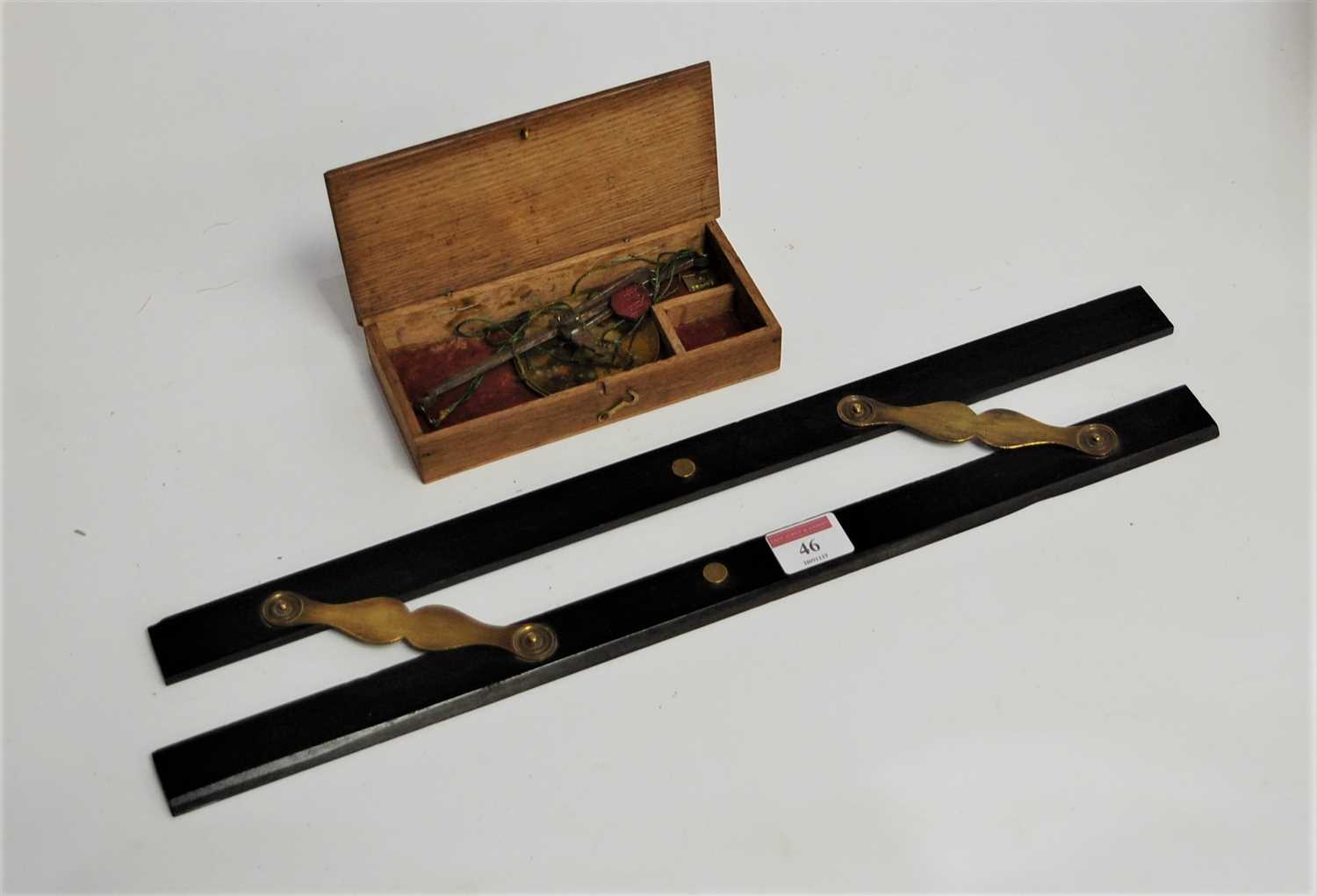 Lot 46 - An early 20th century ebony and brass mounted...