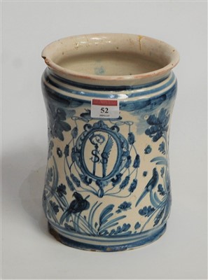 Lot 52 - A 19th century earthenware jar, of waisted...