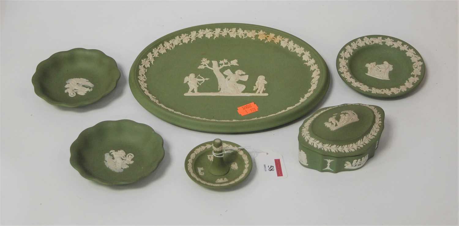 Lot 58 - A small collection of Wedgwood green...