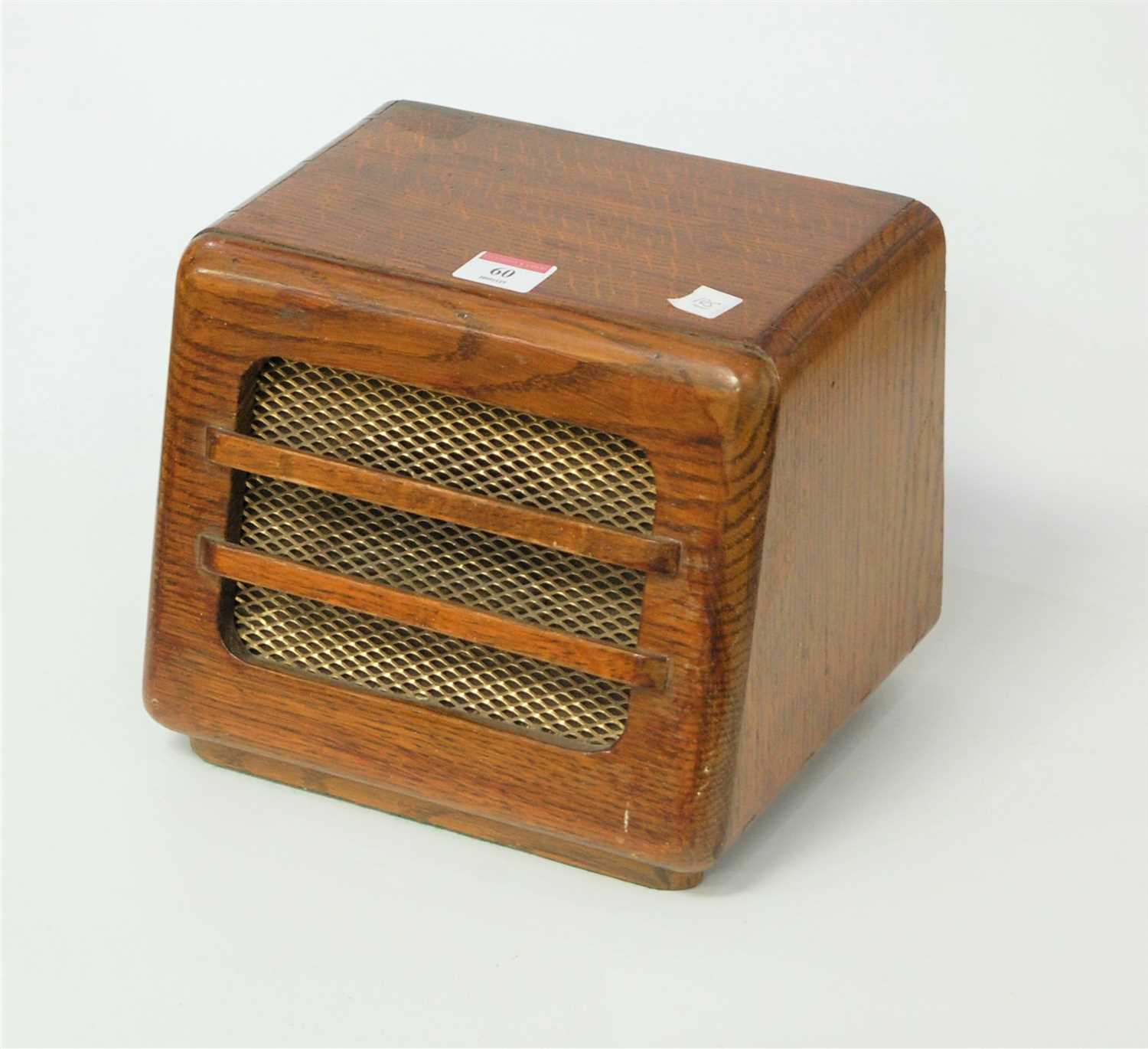 Lot 60 - A 1950s oak cased speaker with brass grille, w....