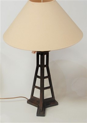 Lot 62 - A modern iron burnished table lamp, in the...