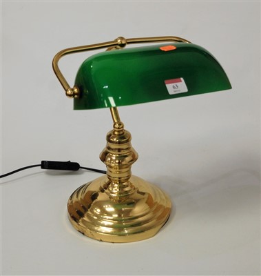 Lot 63 - A modern lacquered brass desk lamp, with...