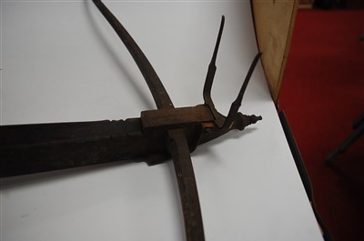 Lot 86 - A reproduction walnut and iron mounted crossbow