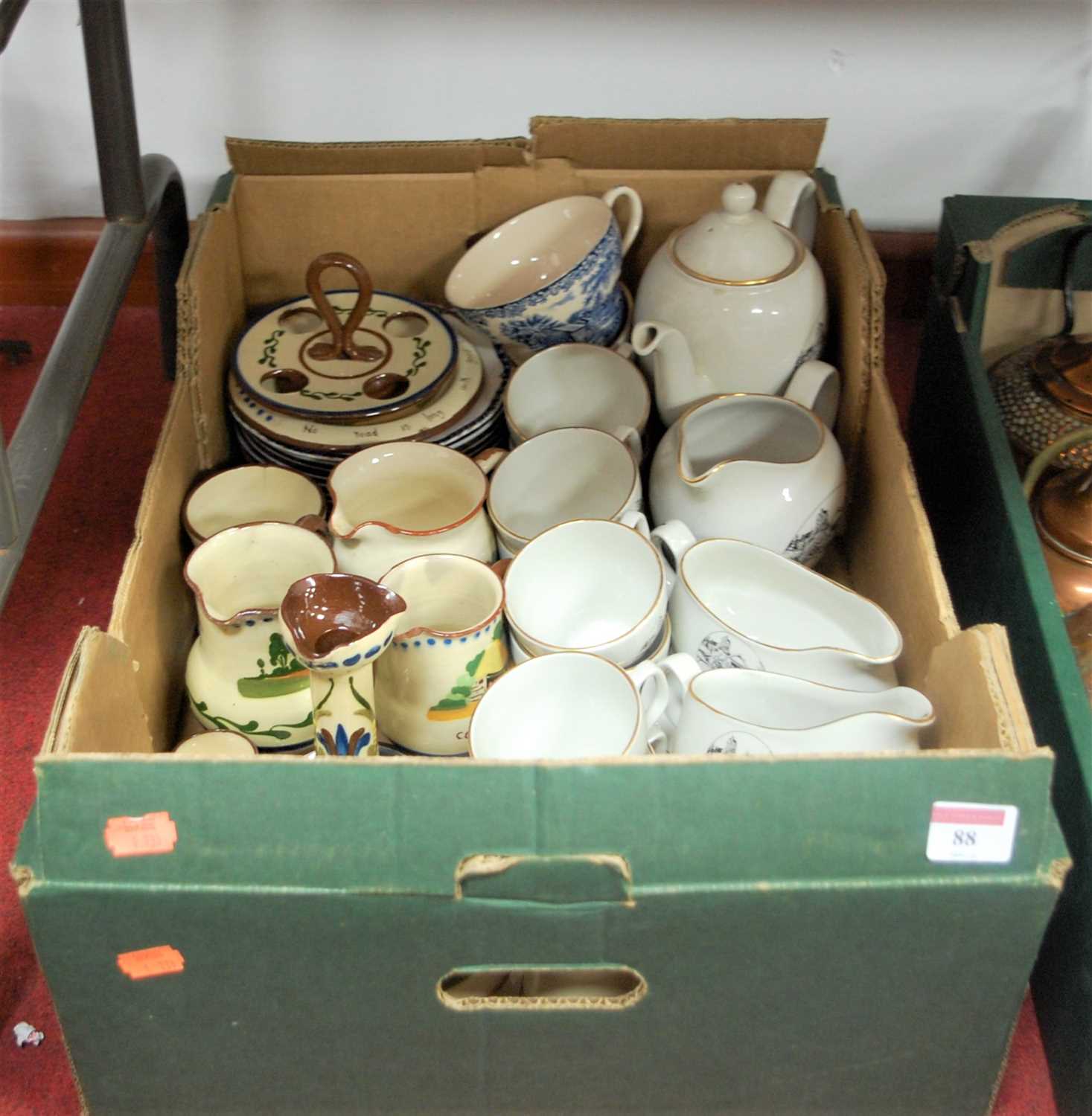 Lot 88 - A box of miscellaneous china, to include...