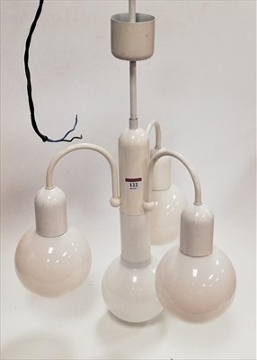 Lot 109 - A modern white painted metal three branch...