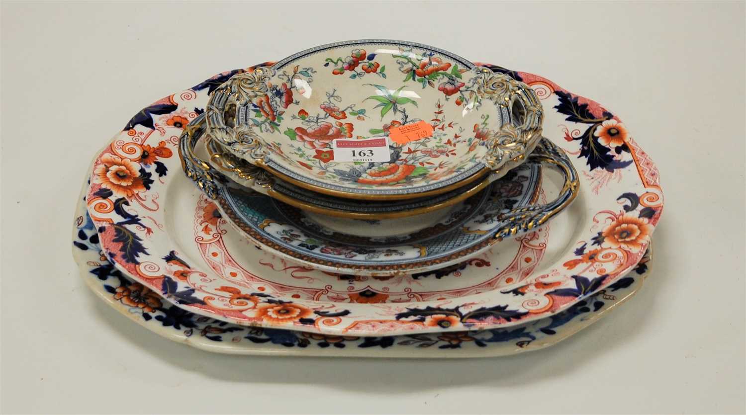 Lot 163 - A small Masons ironstone meat plate together...
