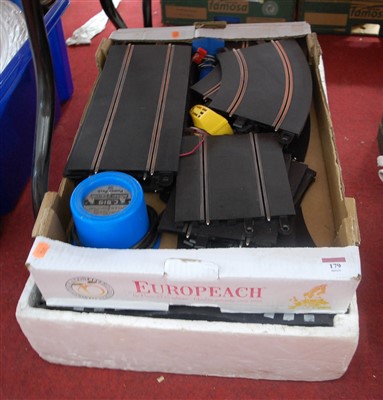 Lot 179 - Two boxes of loose Scalextric track and...