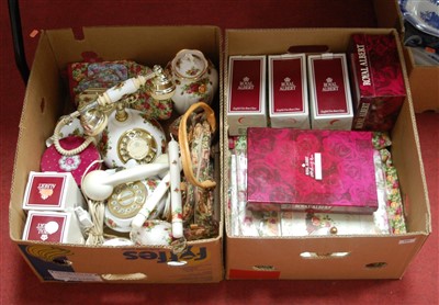 Lot 189 - Two boxes of miscellaneous mainly Royal Albert...