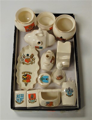 Lot 239 - A collection of Goss crested cabinet china, to...