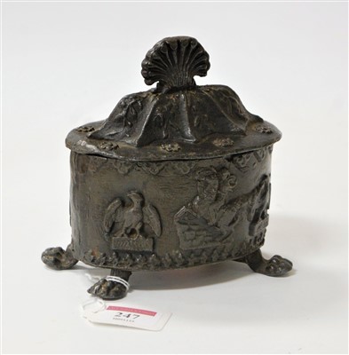 Lot 247 - An early 19th century lead tobacco jar and...